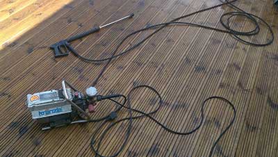 Decking pressure washing