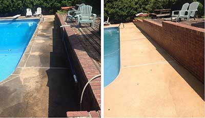 pressure washing swimming pool