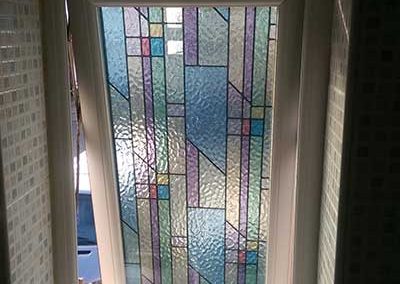 handyman-stained-Fake stained glass installation